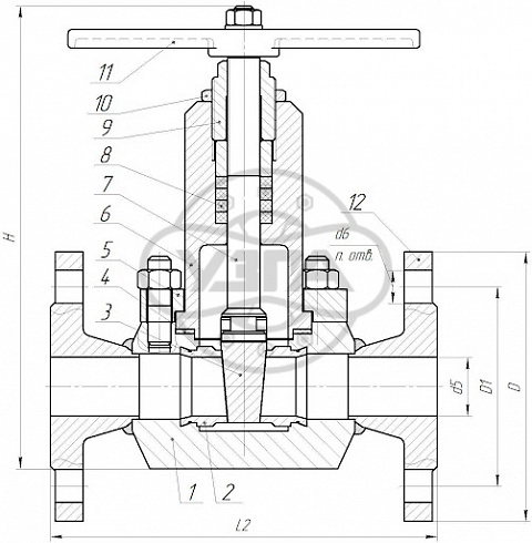 Задвижка клиновая стальная фланцевая Dn15 Pn16 12Х18Н10Т 30нж41нж