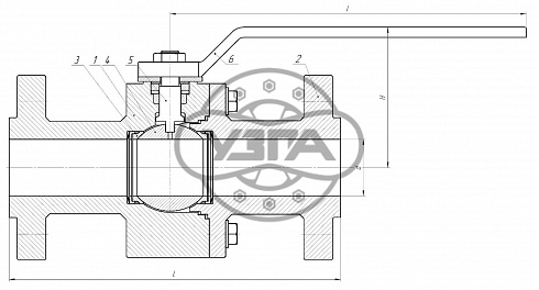 Кран шаровой разборный с уплотнением «металл-металл»  Dn100 Pn100 Ст. 20