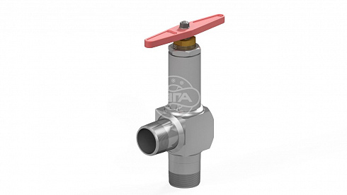 Вентиль угловой цапковый Dn32 Pn160 Ст. 09Г2С