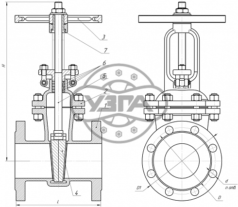 Задвижка клиновая литая фланцевая Dn200 Pn40 20ГЛ 30лс15нж