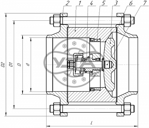 Клапан обратный тарельчатый Dn150 Pn40 10Х17Н13М2Т